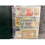 A Hendon album containing a collection of over 160 miscellaneous banknotes from around the world, in
