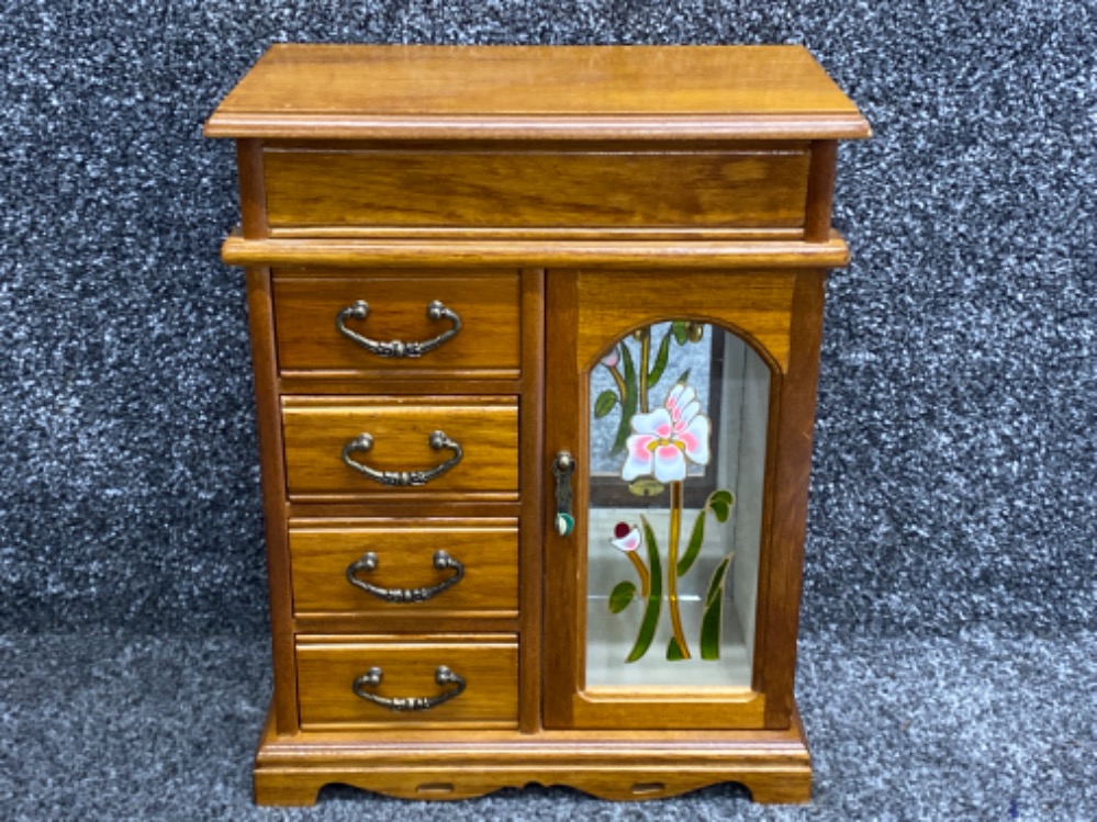 Jewellery box organiser in the form of a wardrobe, fitted with 4 drawers 32x25cm