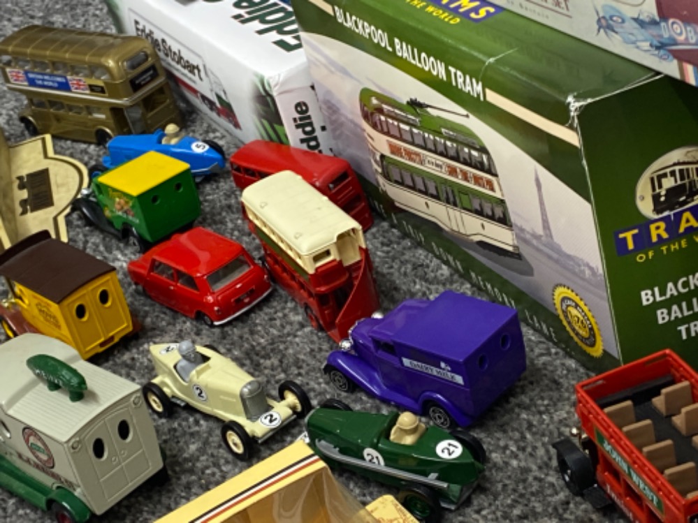 Box containing a large quantity of die cast vehicles including makers Lledo, Eddie Stobart, etc - Image 2 of 2