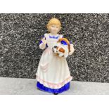 Royal Doulton girl & puppies figure HN 3657 “Quiet they’re sleeping”