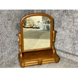 Large antique mahogany dressing table mirror fitted with 2x drawers - 70x55cm