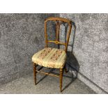 Antique Mahogany framed & metal studded bedroom chair