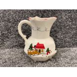 Masons ironstone jug or pitcher in the Christmas village design
