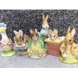 Total of 6 Royal Albert “Beatrix potter” collectable figures including Peter Rabbit, Jemima