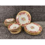 Total of 40 pieces of “Tudor” fine bone China plates