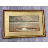 Gilt framed watercolour painting of a coastal scene (local interest) signed bottom left by the