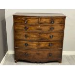 Antique mahogany 6 drawer scotch chest of drawers, 118x55cm, height 117cm