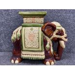 Large ceramic elephant plant stand, 53x20cm, height 45cm