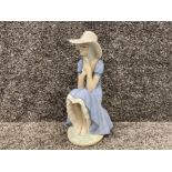 Large Nao by Lladro figure of a seated lady with hat