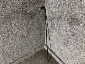 Vintage cane walking stick with silver butt