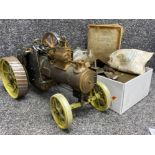 Very well engineered Traction engine, with a box containing a large quantity of accessories