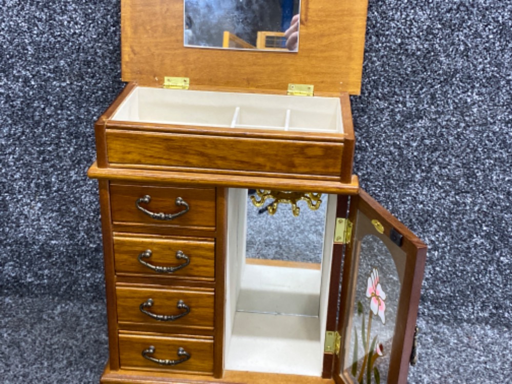 Jewellery box organiser in the form of a wardrobe, fitted with 4 drawers 32x25cm - Image 2 of 2