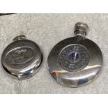 Metal Dalvey travel shot glass & hip flask