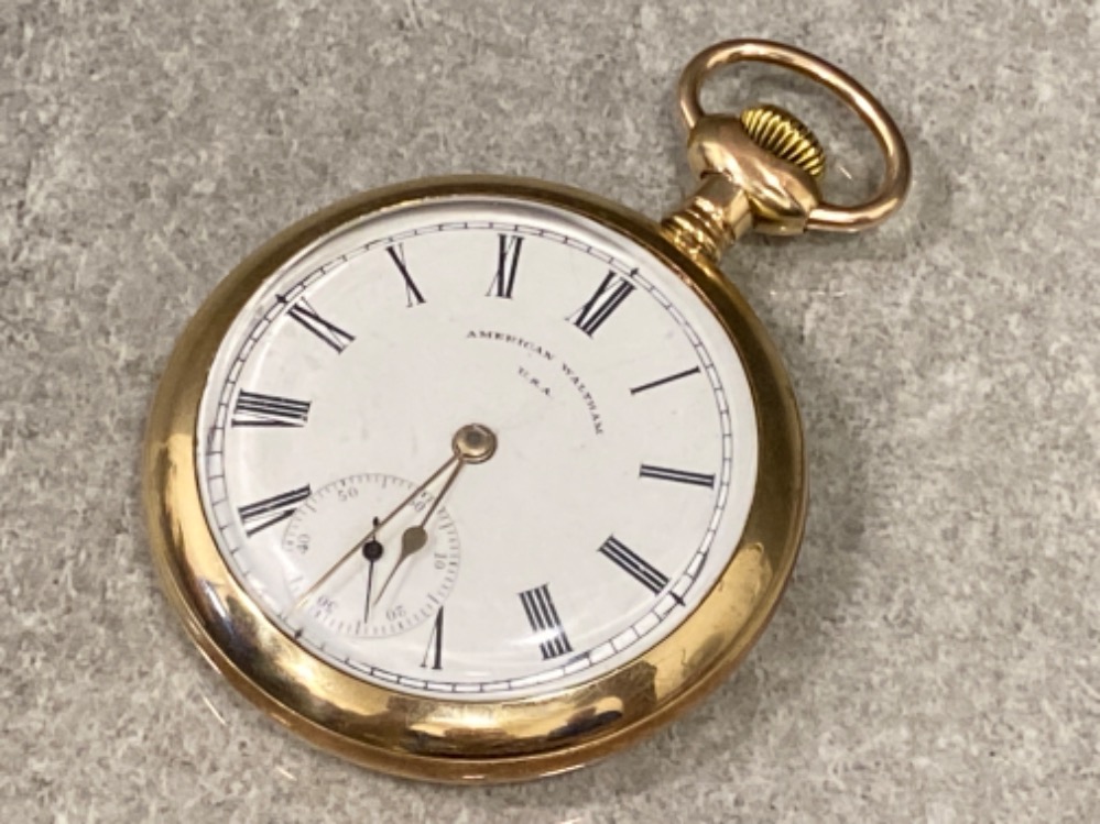 Gold plated American Waltham U.S.A gents pocket watch