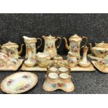 17 pieces of Royal Devon floral and gilt patterned china includes tea pot, Teapot stand, cheese