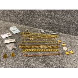 Box gents Gold plated braclets necklace, lighter, cufflinks etc