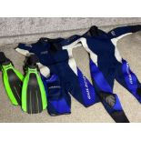 2x GUL international size large wet suits (long & short sleeve) plus size 8 Imprex Tusa flippers