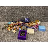 Box of vintage and assorted costume jewellery