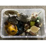box of miscellaneous items including royal Doulton and others