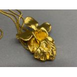 22ct gold dipped orchid necklace