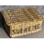 Large vintage wicker laundry basket “Supreme”