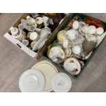 2 boxes of miscellaneous China & glass - including Royal Albert & Royal Doulton