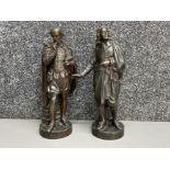 Pair of spelter figures - Shakespeare & Milton (height 31cm)