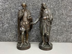 Pair of spelter figures - Shakespeare & Milton (height 31cm)