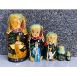 A vintage wooden five piece Russian Doll “Babushka” set