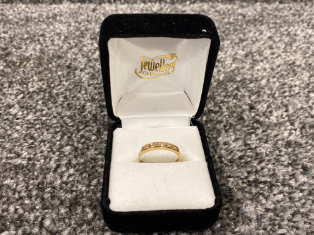 9ct gold 5 stone diamond eternity ring 1.8g size N1/2