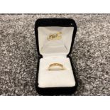 9ct gold 5 stone diamond eternity ring 1.8g size N1/2