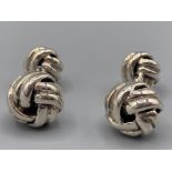 A pair of silver knot style cufflinks, 11.9g