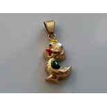 9ct gold and enamel bird pendant. 1.8g, - collection from the 27th August