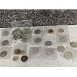 10 various 20th century crown coins together with bag of 8x 50p coins plus other British &