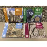 The Tower of London coin collection includes 4x 2020 £5 brilliant uncirculated coins (2 still sealed