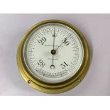 Kelvin.Bottomley & Baird Ltd circular shaped brass marine barometer