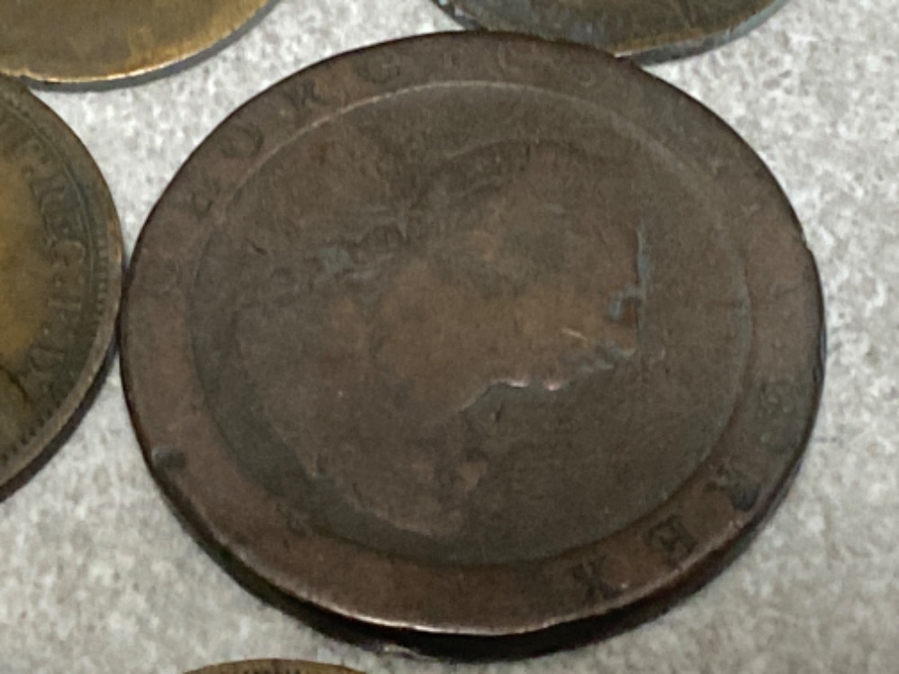 10x copper coinage of Great Britain in pennies/halfs & farthings - George III & Queen Victoria - Image 2 of 2