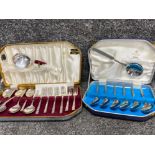 2x vintage Viners of Sheffield cutlery sets, both in original cases