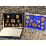 Royal Mint 10 coin decimal coin proof set & 11 coin Great Britain pre-decimal coin set