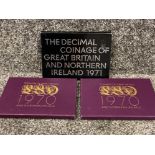 The decimal coinage of Great Britain and Northern Ireland 1971 coin set plus 2x 1970 coin sets,