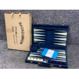 Portable Gino Fenan Backgammon set, boxed