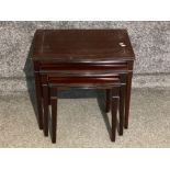 Mahogany nest of three tables