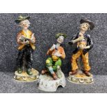 3x large vintage Capodimonte figures “largest height 37cm”