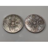 2 x George V silver one florin 1922 & 1926, - collection from the 27th August