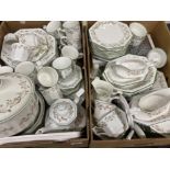 2 boxes containing a large quantity of Johnson Brothers tea & dinnerware