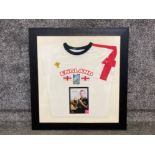 Framed England Rugby World Cup 2003 shirt with signed Jonny Wilkinson “Newcastle Falcons” picture,