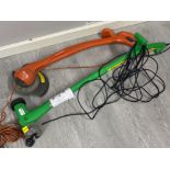 Veri-Green garden weed sweeper model N1C-100JS together with a Flymo “contour” garden strimmer