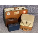 Total of 5 vintage cases including Vanguard suitcase etc