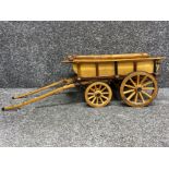 Large Wooden model hay cart - Length 61cm x Height 18cm