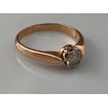 Ladies 9ct gold white stone solitaire ring. 2.5g size M1/2, - collection from the 27th August